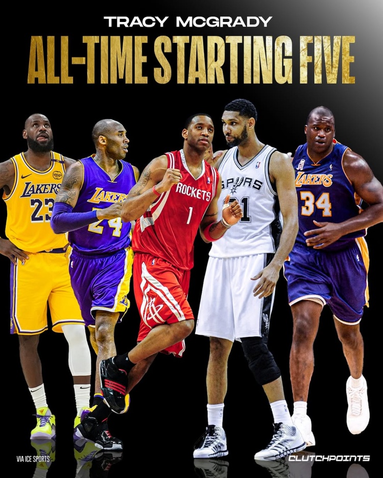 麥迪選歷史最強(qiáng)五人組：詹姆斯、科比、自己、鄧肯、奧尼爾