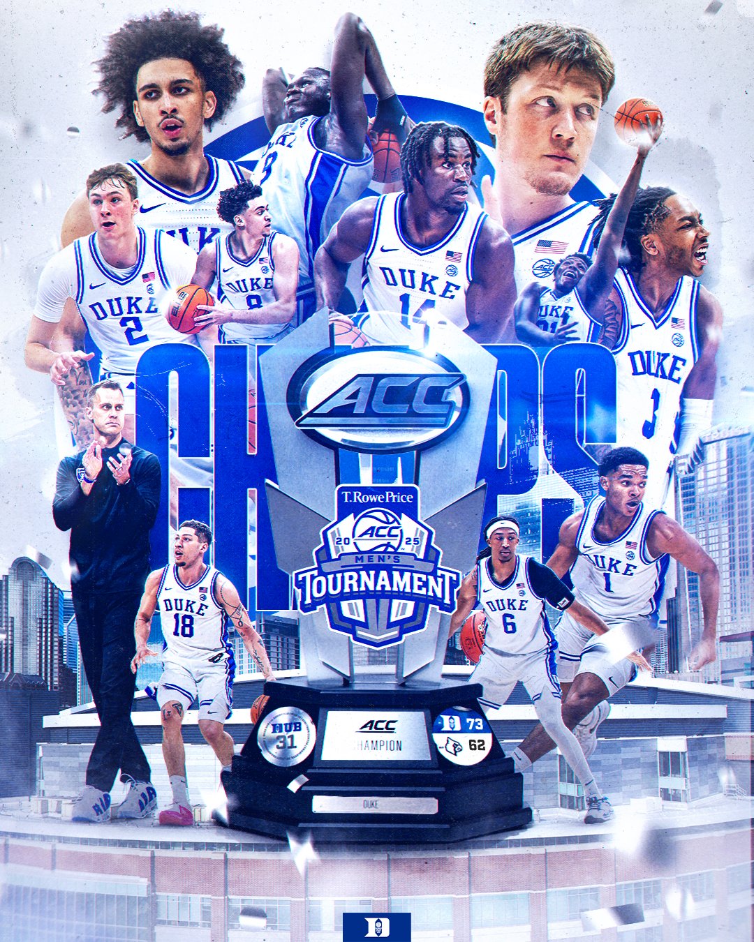 弗拉格缺陣沒關(guān)系！杜克三人15+奪冠進(jìn)瘋?cè)?25年選秀前十熱門18+8