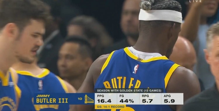 硬！巴特勒為勇士出戰(zhàn)15場 場均16.4分5.7板5.9助&戰(zhàn)績14勝1負(fù)