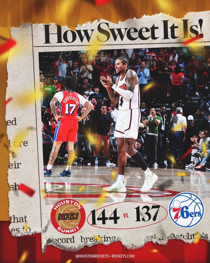 云淡風(fēng)雪輕！火箭曬贏球海報(bào) 助攻生涯新高的杰倫-格林登上封面