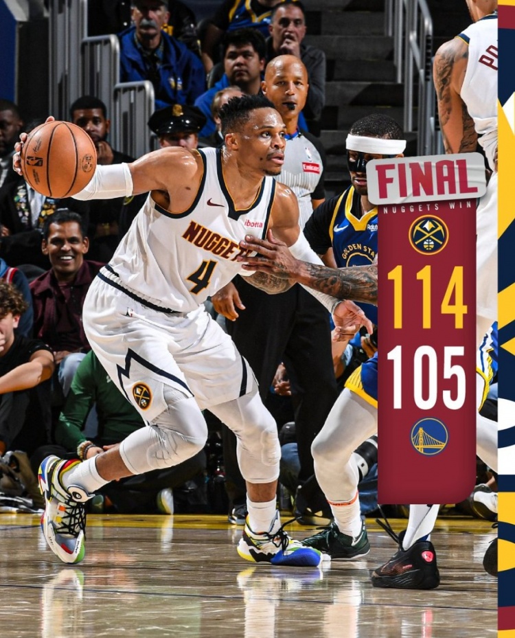 三雙拿捏勇士！掘金官方曬贏球海報 威少榮登封面