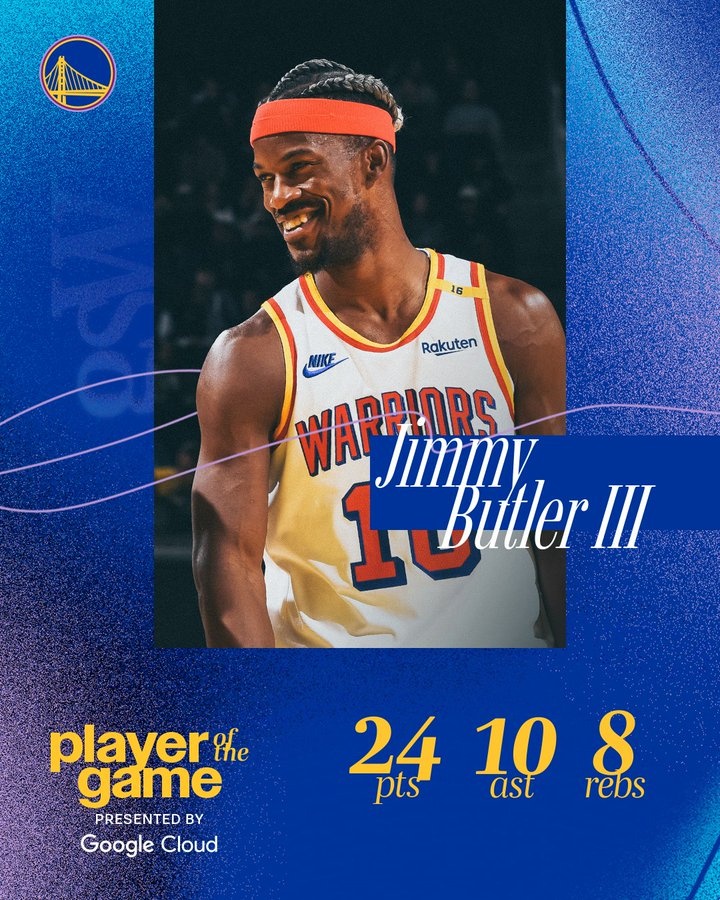 罰球11中11砍下24+8+10！勇士官方評選本場最佳 巴特勒當(dāng)選