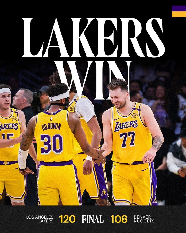 湖人官方曬出贏球海報：東契奇、里夫斯、古德溫、海斯登上封面